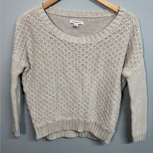 American Eagle Outfitters Textured Knit Sweater - Cream